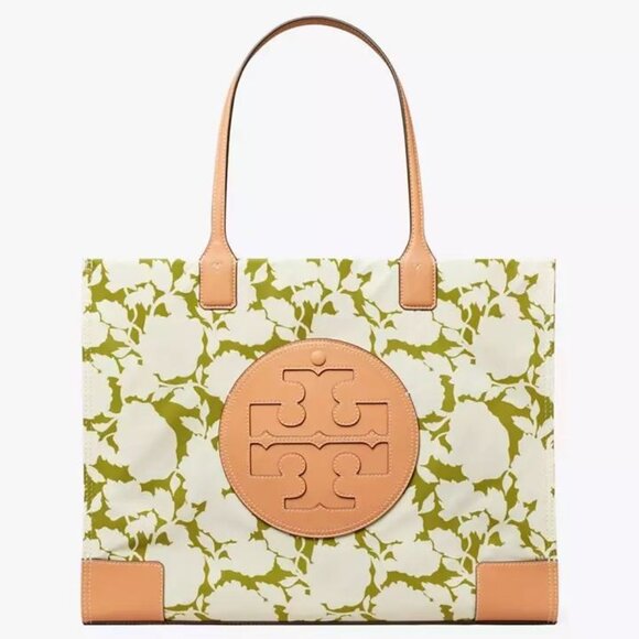 Tory Burch Handbags - ❤️ NWT Tory Burch Ella Large Nylon Shoulder Tote Green Bold Flower AUTHENTIC